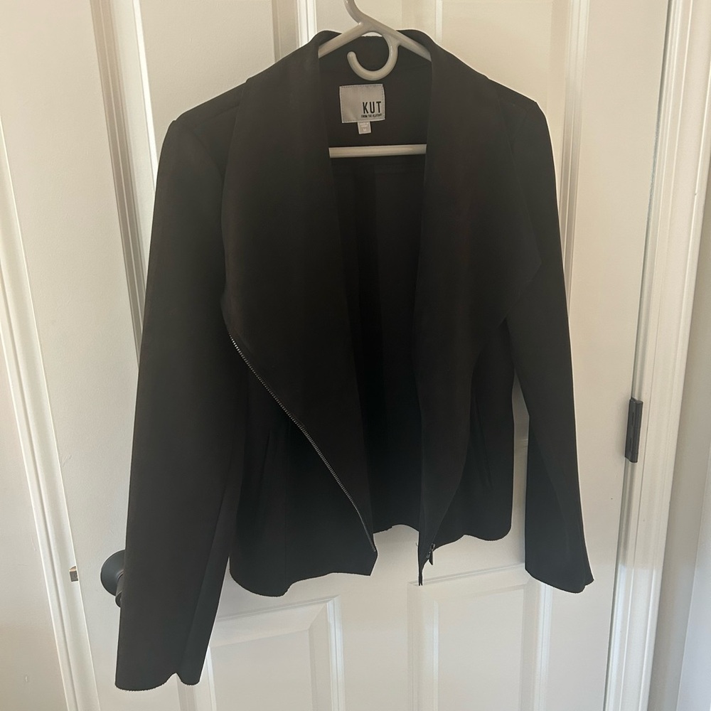 Kut from the Kloth Women's Black Vegan Suede Blazer